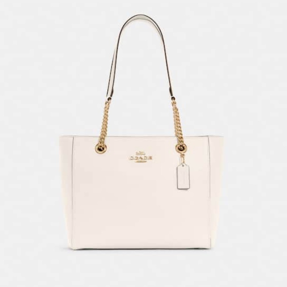 NWT Coach Marlie tote, gold and chalk